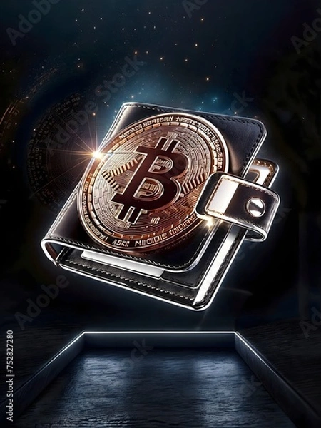 Obraz Bitcoin symbol and a wallet
