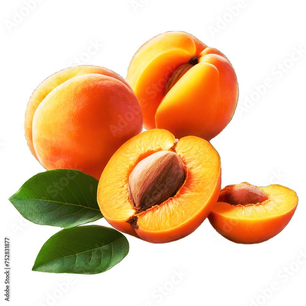 Fototapeta apricots isolated on white background soft smooth lighting only png