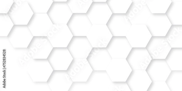 Obraz Abstract background with hexagon, modern abstract vector polygonal pattern. Futuristic abstract honeycomb technology white background. Luxury white hexagon pattern.