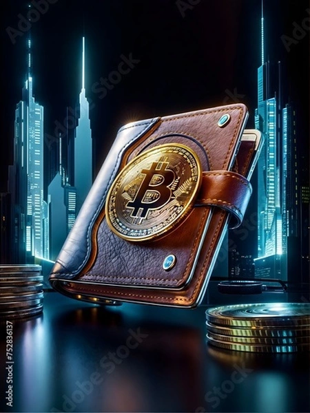 Obraz Bitcoin Symbol with Wallet