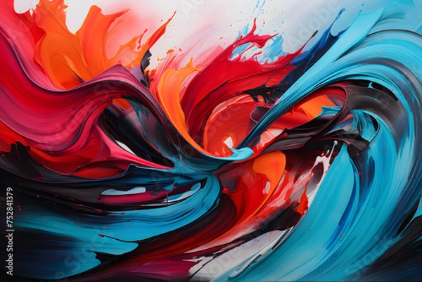 Obraz Abstract colorful wavy dimension layers background liquid shape.