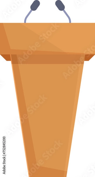 Obraz Stage tribune icon cartoon vector. Speaker orator. Speech debate seminar