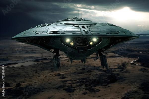 Fototapeta alien aircraft , flying object , alien plate 