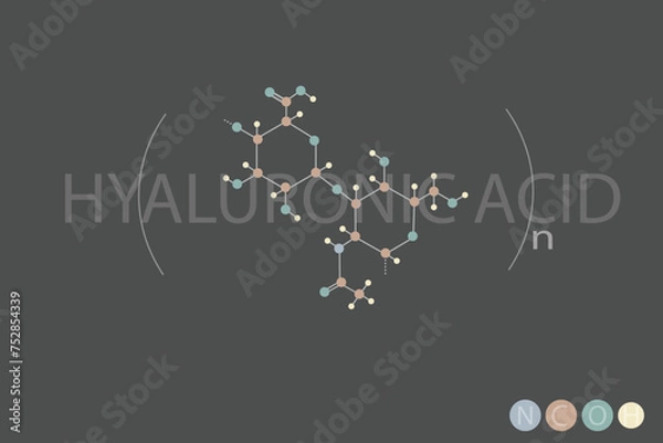 Obraz hyaluronic acid molecular skeletal chemical formula