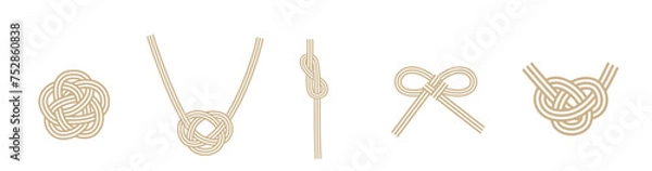 Obraz 金色の水引き飾りのセット