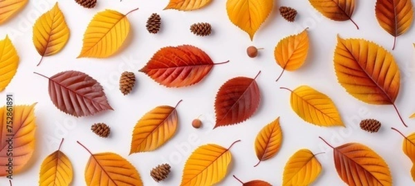 Fototapeta Beautiful white abstract autumn minimalistic background with soft texture and subtle design elements