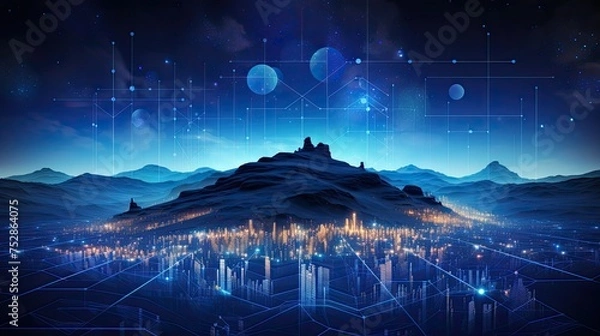 Obraz night sky and clouds, generative ai