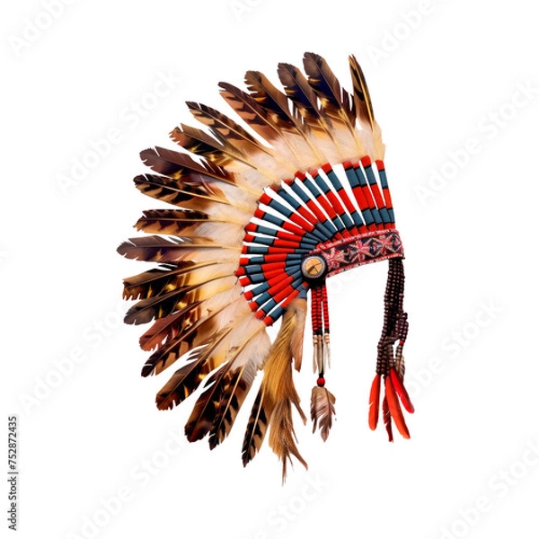 Obraz War bonnet. Isolated on transparent background.