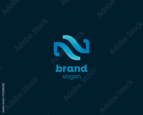 Obraz Abstract creative initial letter n logo
