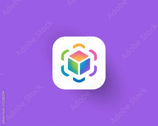 Obraz Colorful box connection logo gradient