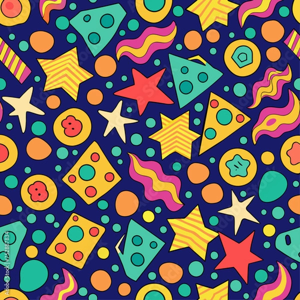 Fototapeta Candy desserts seamless patterns for  background and design, package design, retro. 