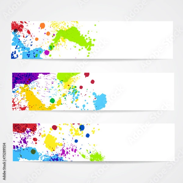 Obraz Watercolor splash banners