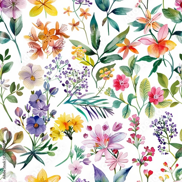 Fototapeta seamless pattern with flowers