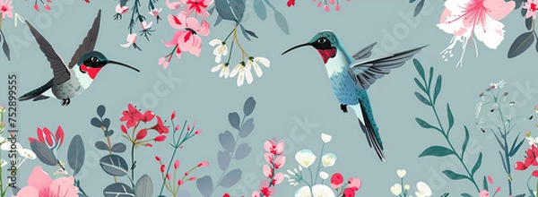 Fototapeta birds on the branches background.