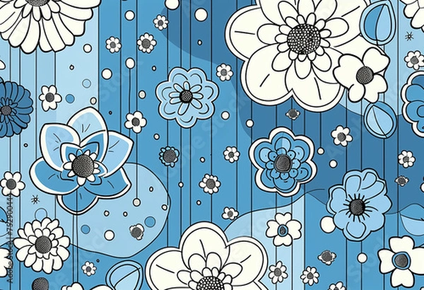 Fototapeta seamless pattern with flowers