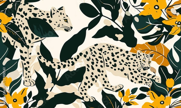Fototapeta seamless leopard pattern