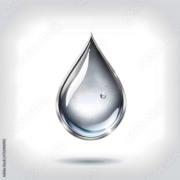 Obraz Subtle Gray Water Droplet: Icon of Tranquility.(Generative AI)