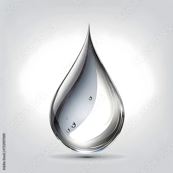 Obraz Subtle Gray Water Droplet: Icon of Tranquility.(Generative AI)