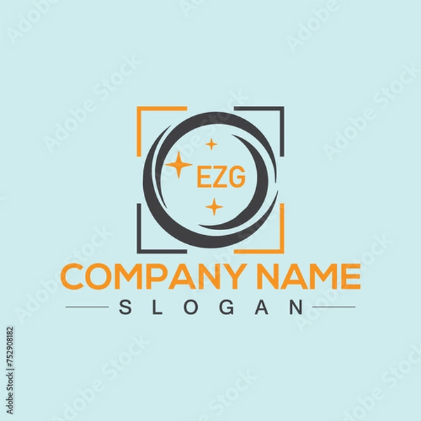 Fototapeta Minimal Initial EZG Logo Design with Handwriting Style Vector and Illustration