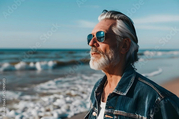Fototapeta Mann am Strand
