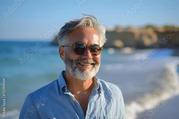 Fototapeta Mann am Strand