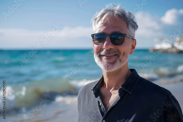 Fototapeta Mann am Strand