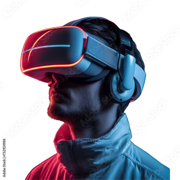 Fototapeta Man Wearing Virtual Reality Headset
