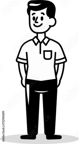 Fototapeta Mighty Man A Heroic Pose in Vector Illustration
