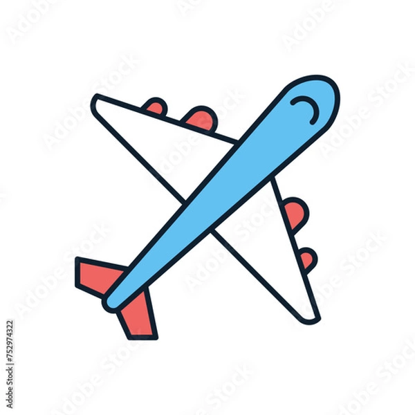 Obraz Airplane related vector icon. Isolated on white background. Vector illustration