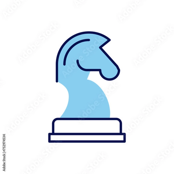 Fototapeta Horse Chess related vector icon. Isolated on white background. Vector illustration