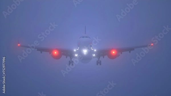 Obraz Airplane  - bad weather landing