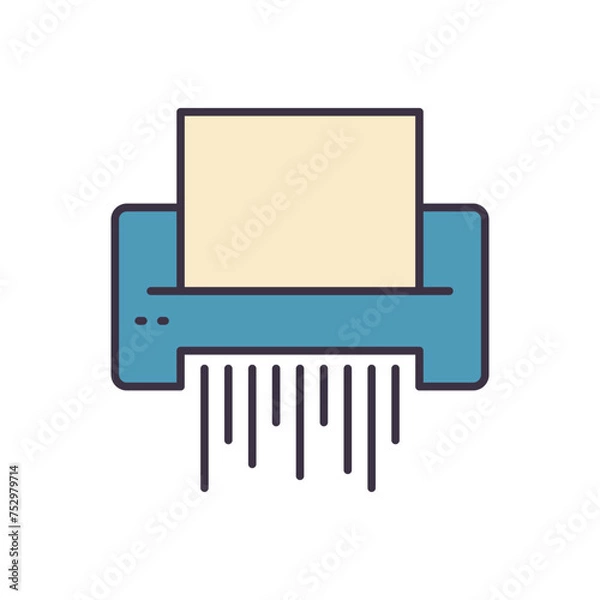 Fototapeta Paper Shredder related vector icon. Isolated on white background. Vector illustration