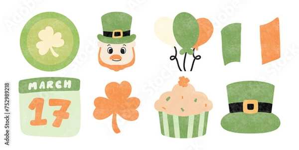 Obraz Set of St.Patrick's Day Elements On Transparent