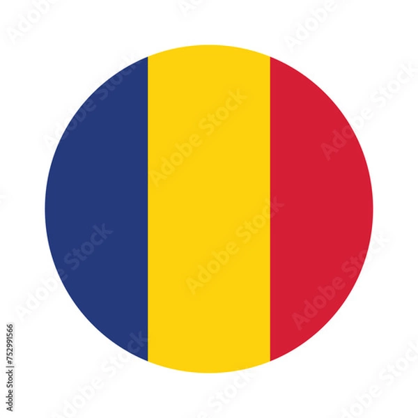 Fototapeta Chad national flag vector icon design. Chad circle flag. Round of Chad flag.
