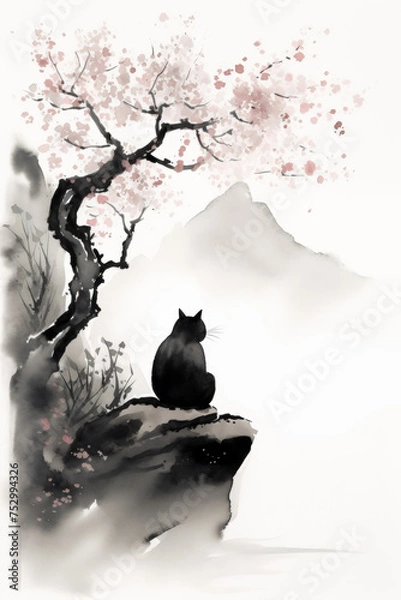 Obraz Black Cat Looking In The Distance