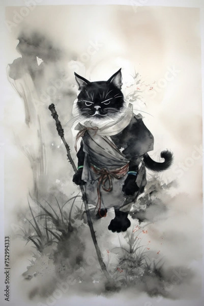 Fototapeta Cat Monk On Pilgrimage