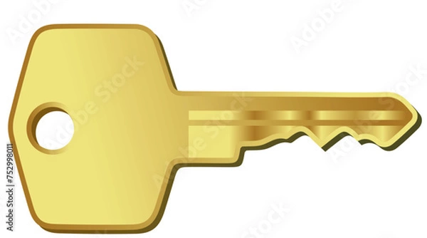 Obraz golden key isolated on white