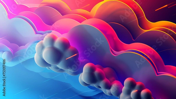 Obraz 3d graphic clouds 