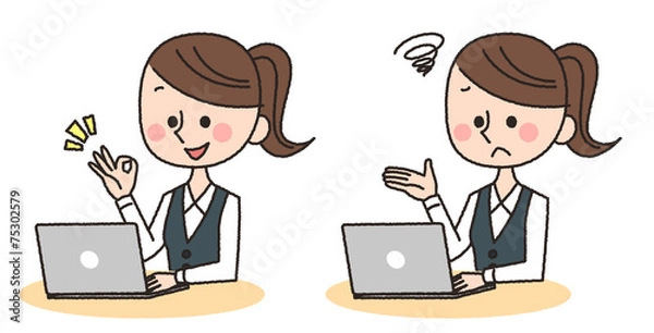 Obraz スーツ　パソコン