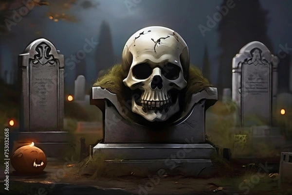 Obraz halloween background with skull