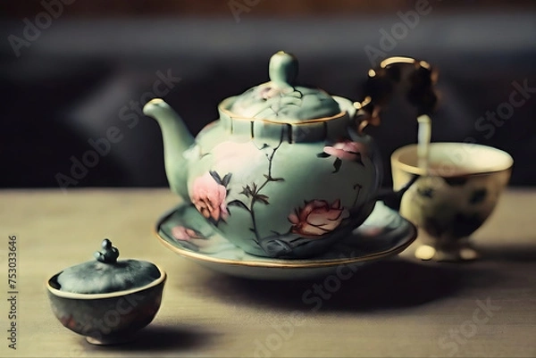 Obraz teapot and cups