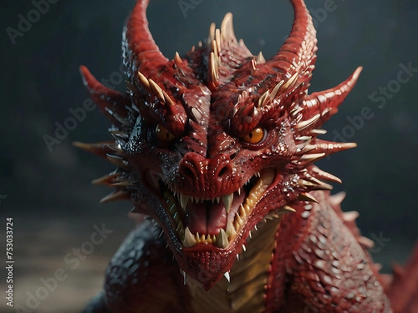 Obraz dragon head on the wall