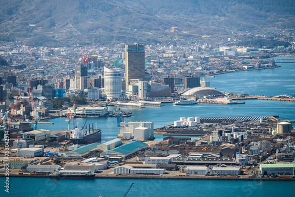 Obraz 屋島からの高松港の遠望