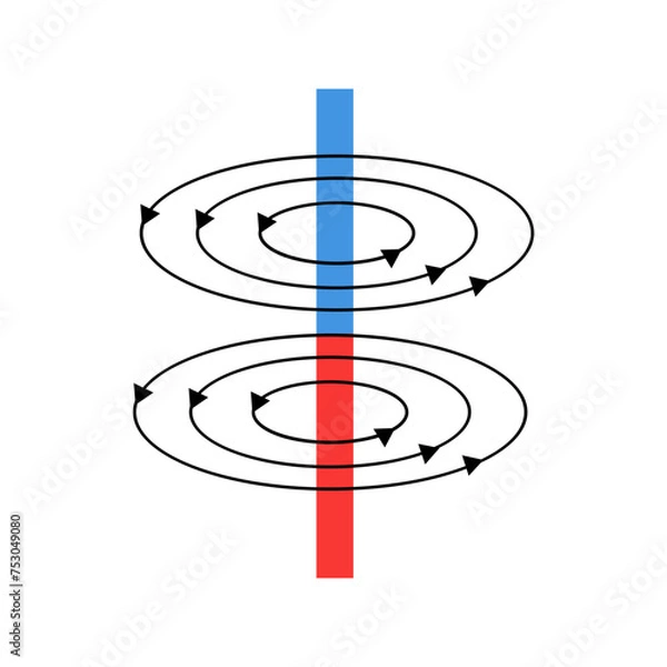 Fototapeta magnetic field lines around a bar magnet