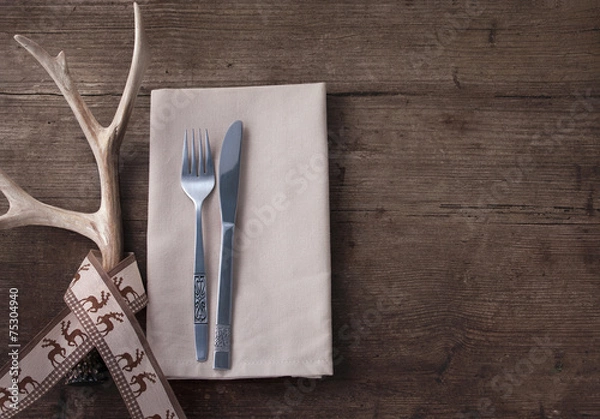 Obraz Stary stół i dekoracja