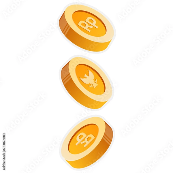 Fototapeta Rupiah Coins Fall