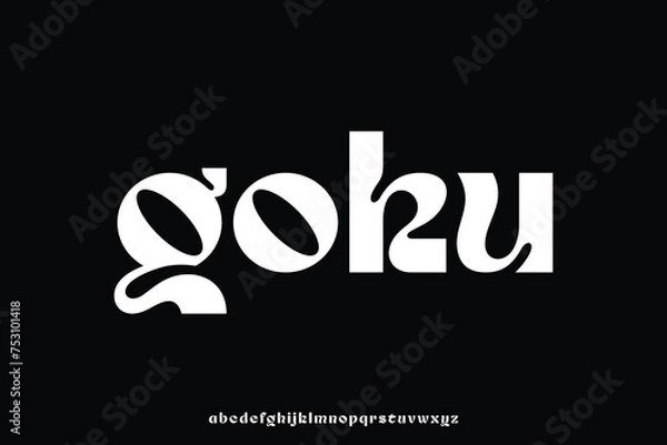 Obraz Trendy decorative alphabet display font vector. Creative unique fluid style typeface