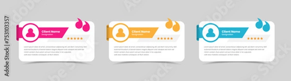 Fototapeta Simple customer feedback testimonial or client review quotation card element design