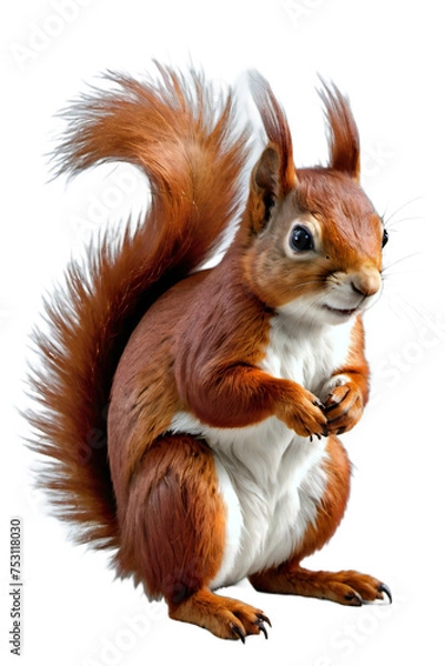 Fototapeta Generative AI full height squirrel portrait, no background png