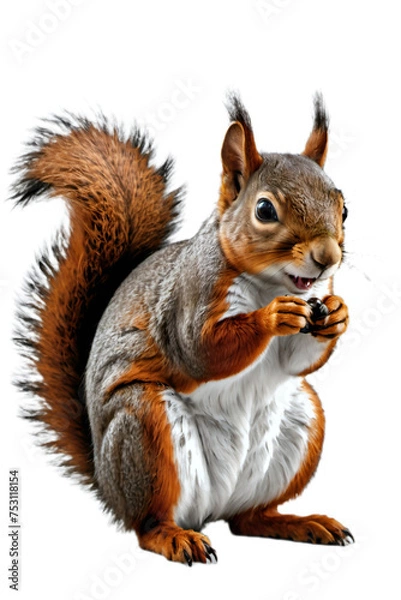 Fototapeta Generative AI full height squirrel portrait, no background png